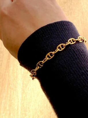 bracelet aqua chaîne marine doree