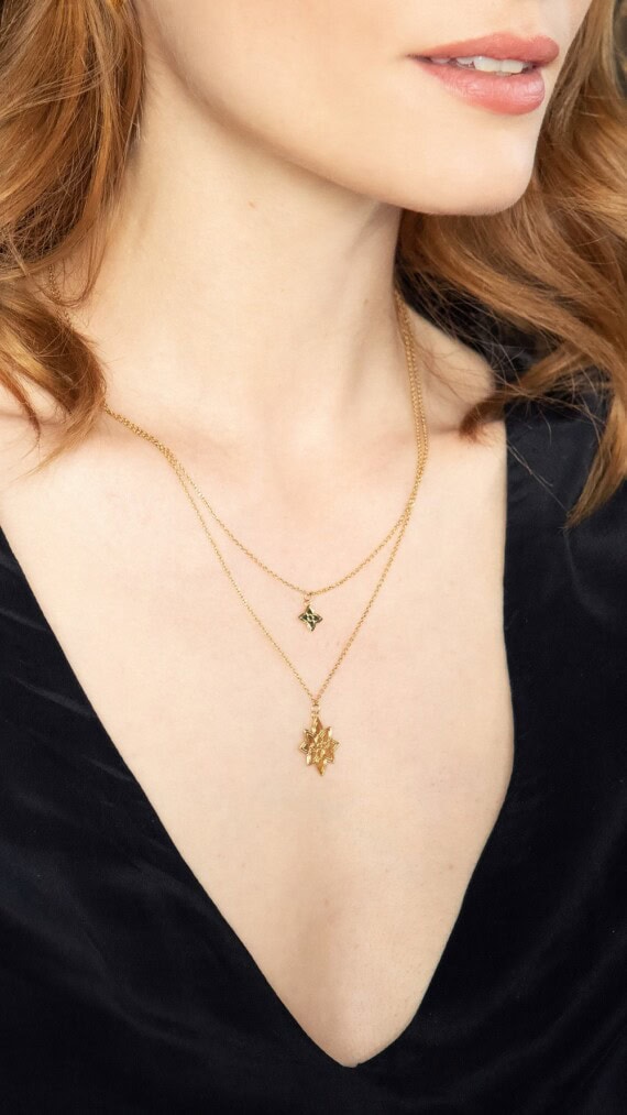 collier double fleur de neige flocon femme soirée robe