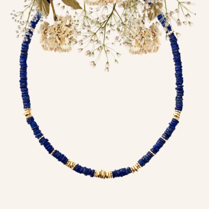 collier sofi Lapis Lazuli chez poisson plume bijoux