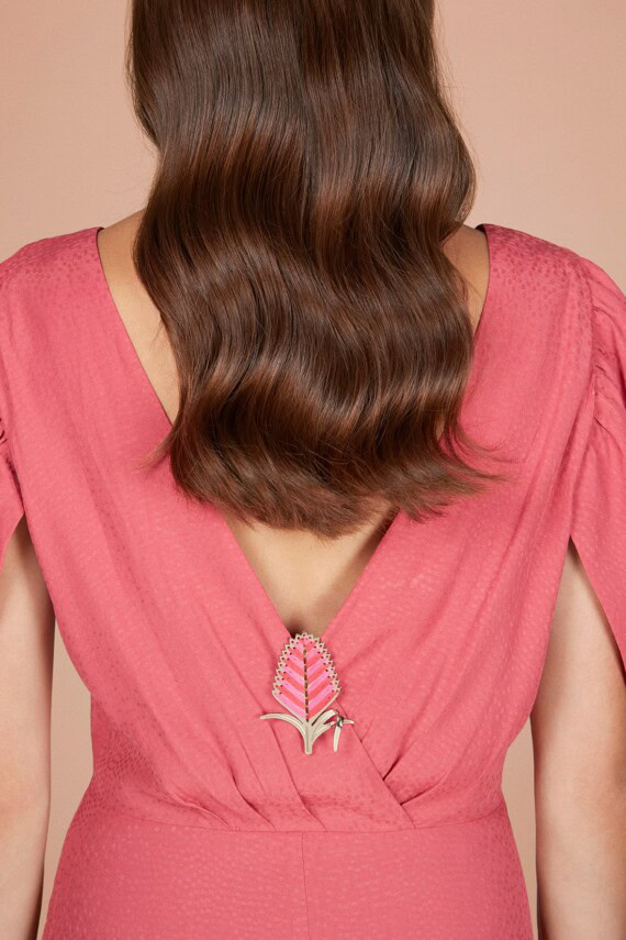 broche fleur bromelia - fabrication française