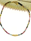 Collier amaia tube tourmalines ras de cou pierres fines