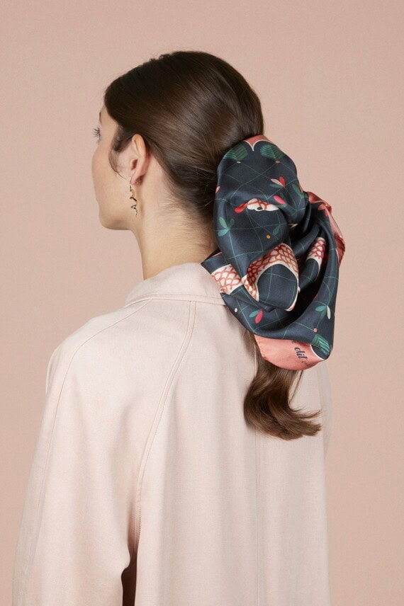 foulard eden carré de soie 90x90cm. Fabrication française