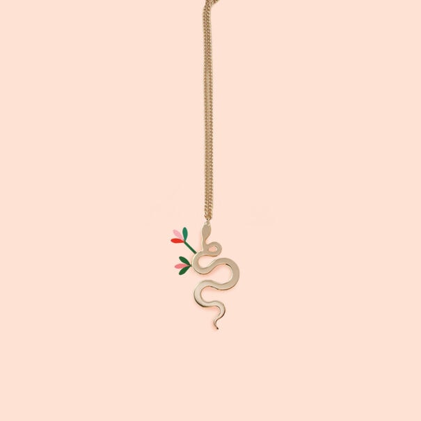 Petit collier serpent doré - Haute fantaisie française -