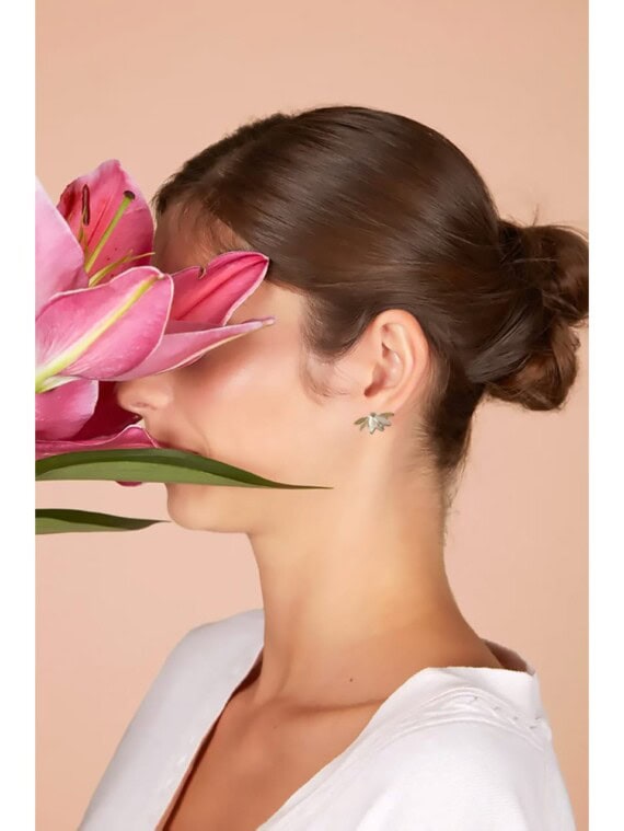 Boucles d'oreilles motif feuillage delice