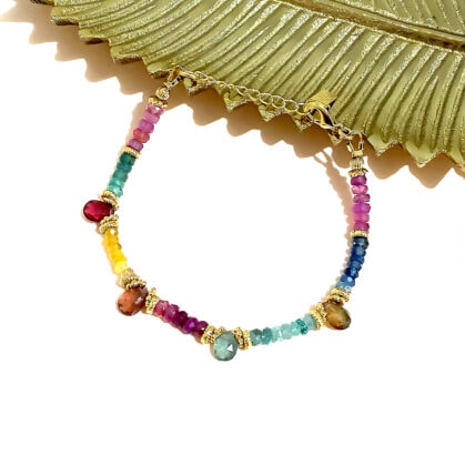 bracelet dyara multisaphirs et tourmalines chez poisson plume bijoux