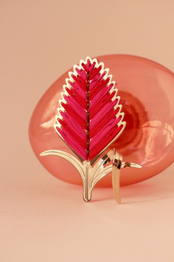 broche fleur bromelia - fabrication française