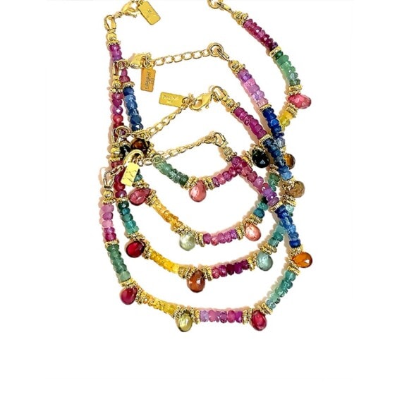 bracelet dyara multisaphirs et tourmalines chez poisson plume bijoux