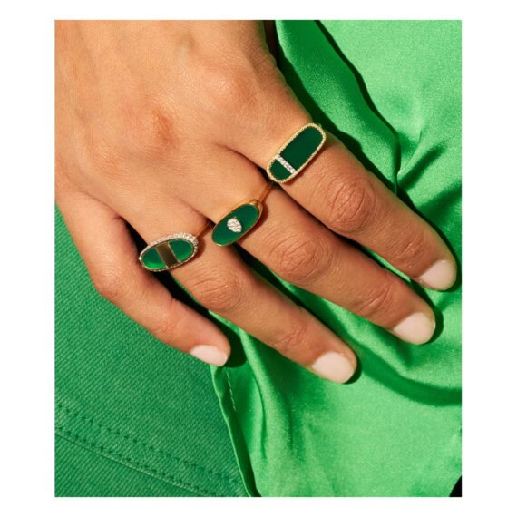 bagues izy be maad - pierre fine onyx vert