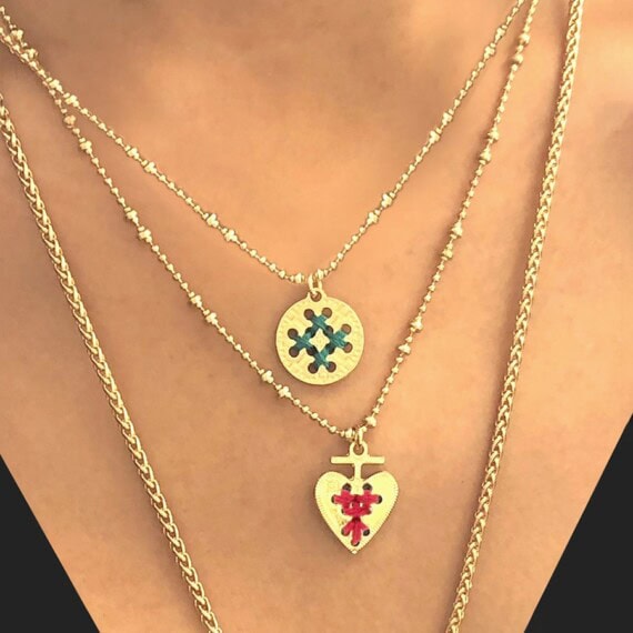 Collier médaille Cœur Rouge – Image 2