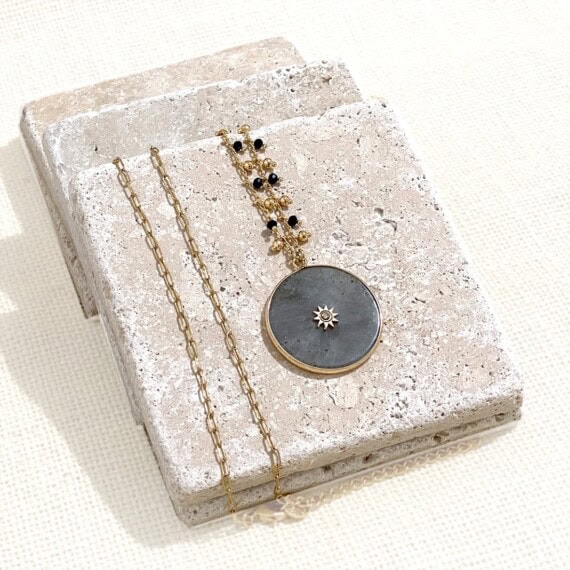 Collier labradorite avalon pierre fine naturelle