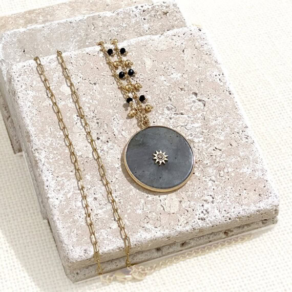 Collier labradorite avalon pierre fine naturelle