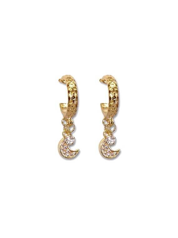 Boucles d'oreilles créoles NAHE lune