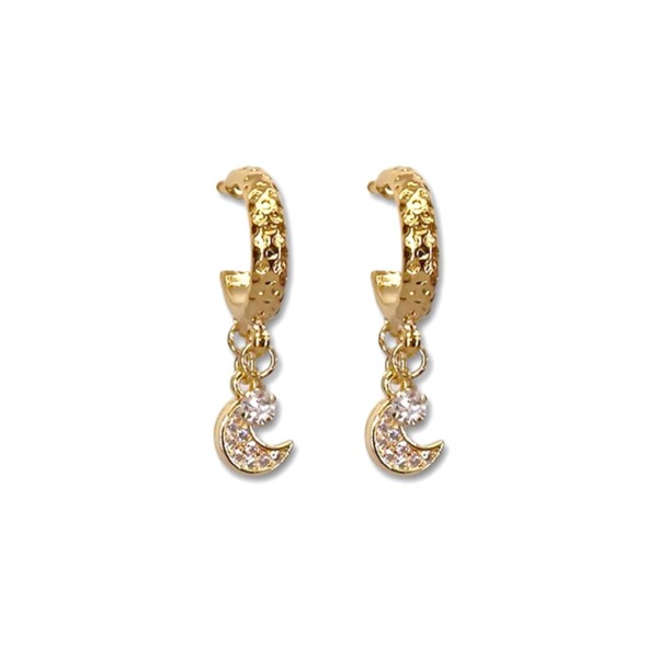 Boucles d'oreilles créoles NAHE lune