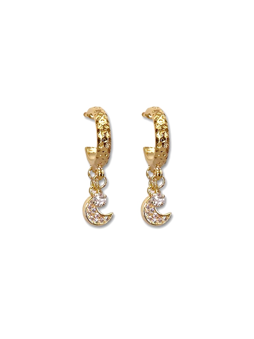 Boucles d'oreilles créoles NAHE lune