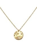 Collier lune étoiles médaille dorée