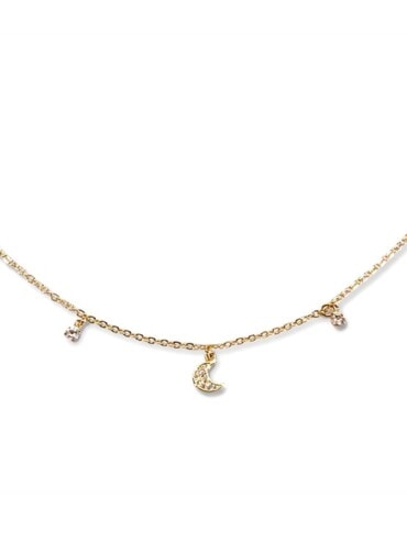 collier doré charms celeste lune etoiles