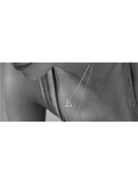 Collier femme géométrique triangle mystic fire