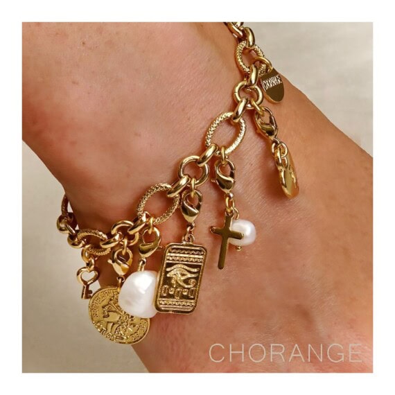 bracelet pampilles doré et nacres