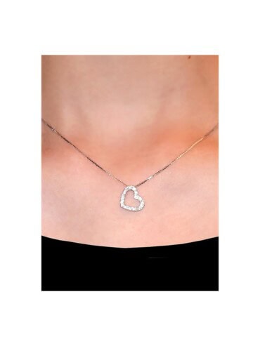 Collier lueurs - Pendentif Coeur en argent. Collier Saint Valentin
