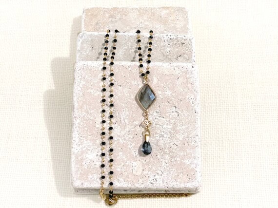 collier long labradorite losange NAIA
