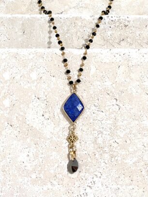 Collier pendentif bleu pierre fine lapis lazuli NAIA
