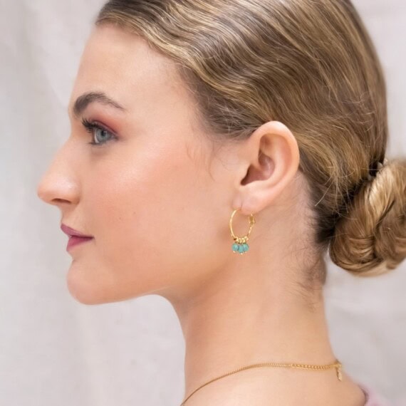 créoles perles sakurae amazonite femme