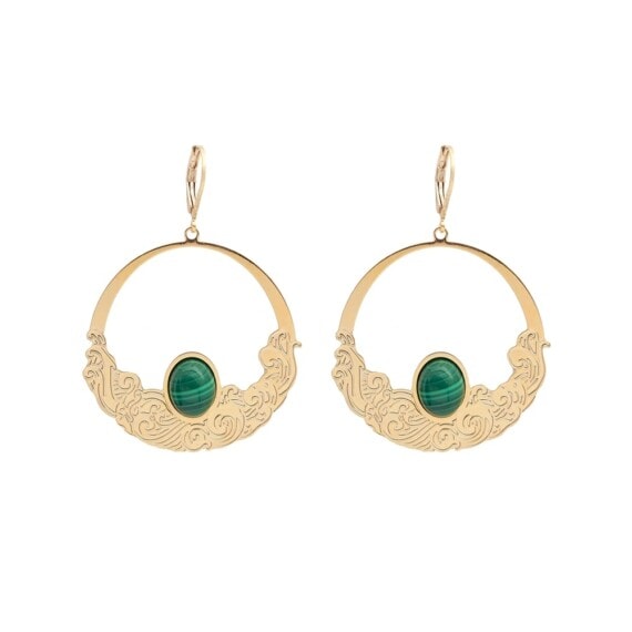 grandes boucles ocean dorees malachite