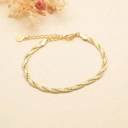 Bracelet chaîne torsadée Angela - Doré à l'or fin