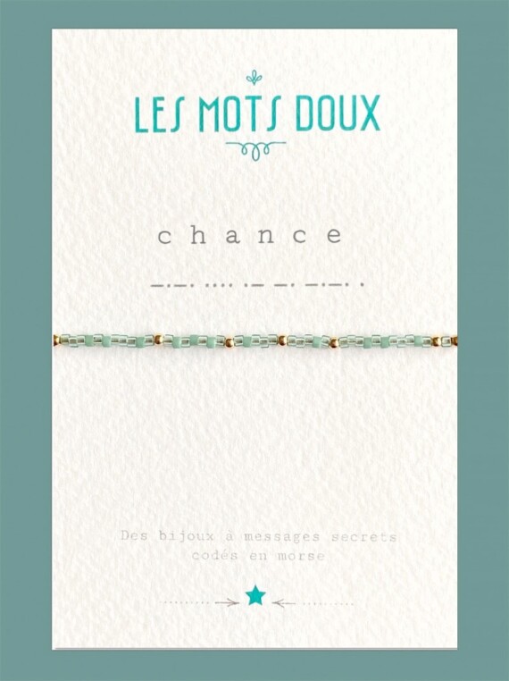 Bracelet code morse avec le message bienveillant et protecteur : CHANCE