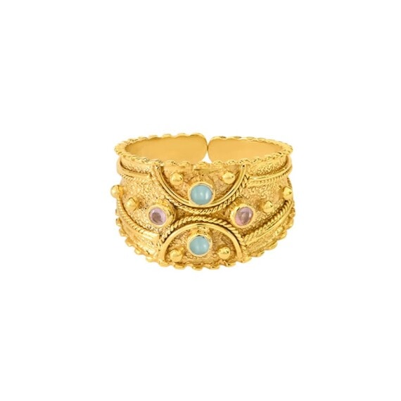 Bague amazonite et quartz rose MAHA