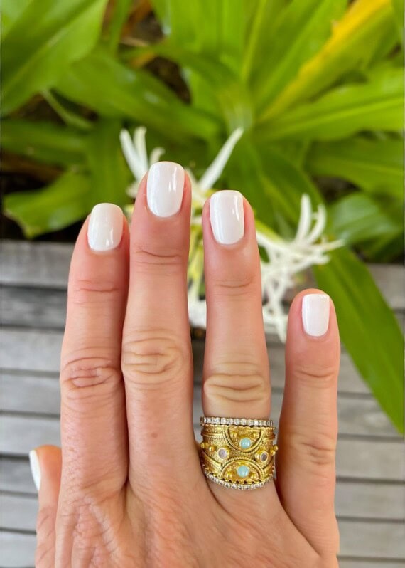 Bague amazonite et quartz rose MAHA