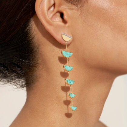 boucles d'oreilles Seema turquoise par Be maad - boucles d'oreilles pendantes femme