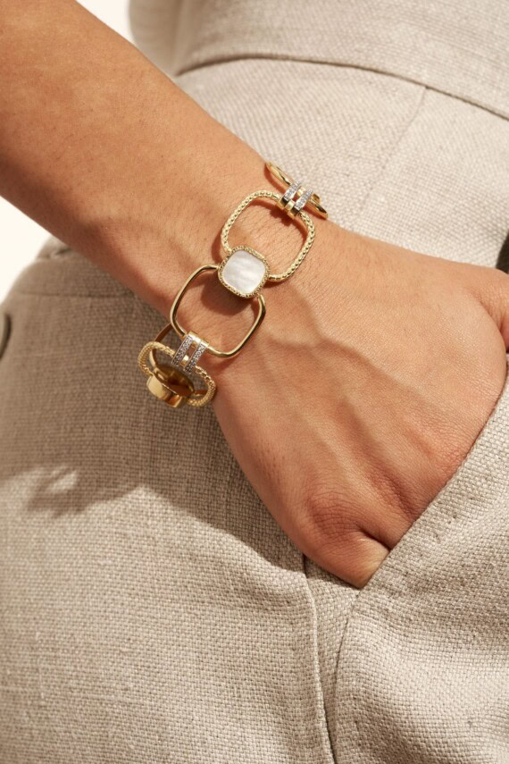 Bracelet kaia nacre et pantalon lin