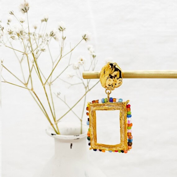 boucles d'oreilles Kampia multicolores