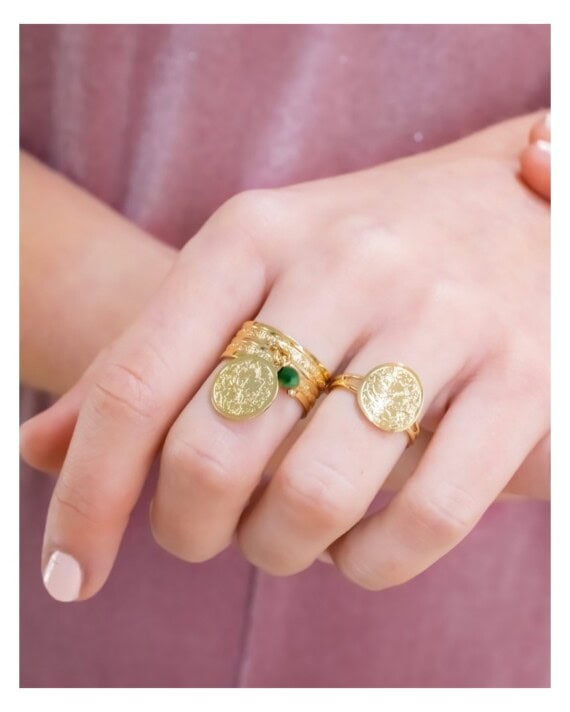bague sakura pampilles malachite