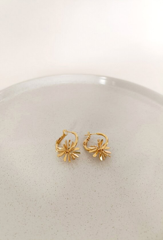 boucles créoles florette en forme de fleurs