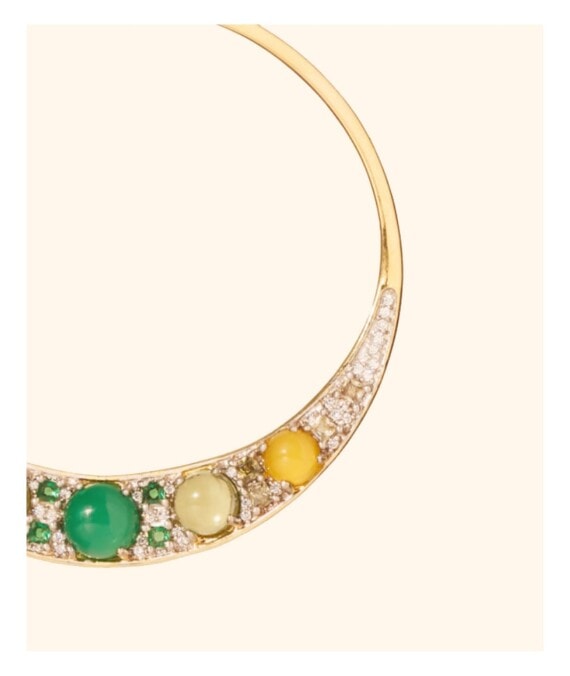 Créoles Onyx vert, Prehnite de Citrine