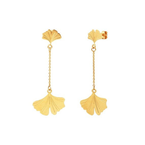 présentation des boucles d'oreilles éventails Ginkgo