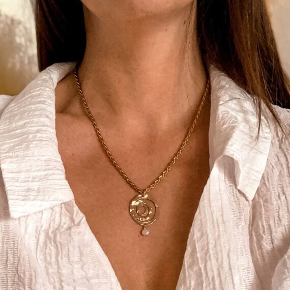 Collier léonie perle - Bijou spirale et volutes.