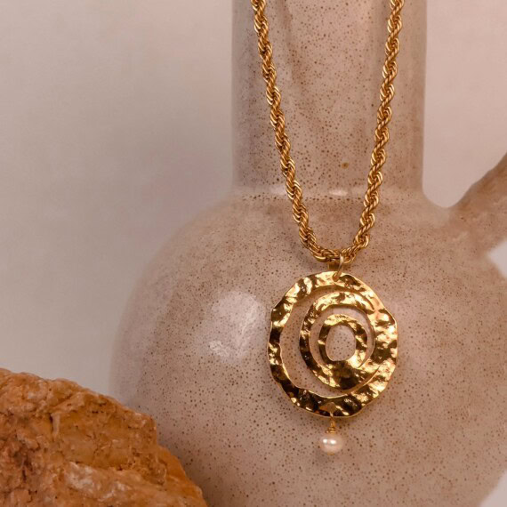 Collier léonie perle - Bijou spirale et volutes.
