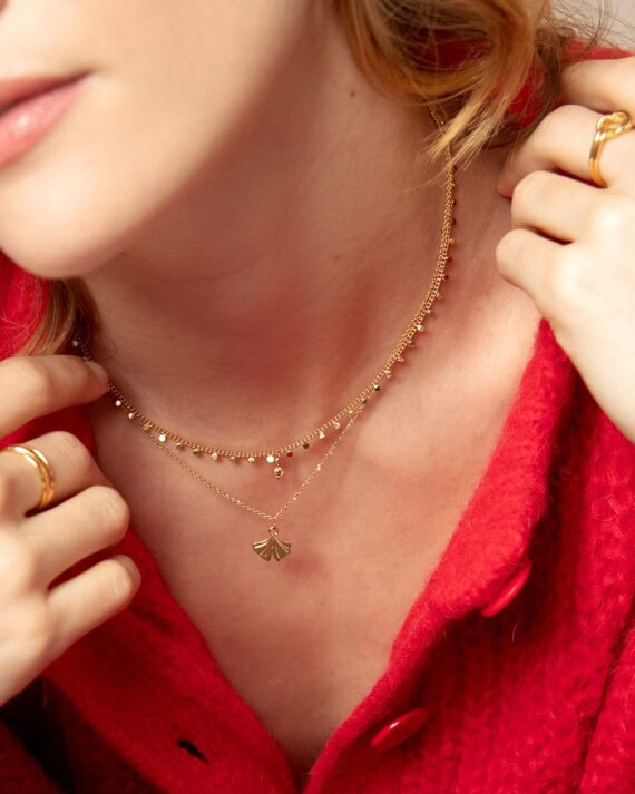 Collier feuille de ginkgo Chloé femme