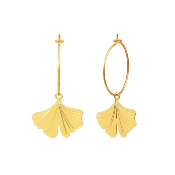 créoles Ginkgo Sophia dorées à l'or fin