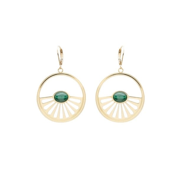 Boucles d'oreilles pendantes sunset boulevard. Bijoux fantaisie soleil. attache Forme dormeuse