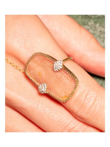 Bague Sangha Quartz rutile dore