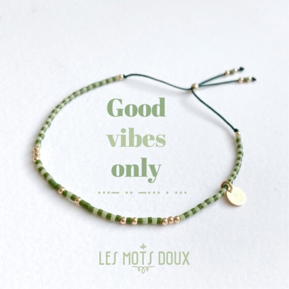 Bracelet en code morse Good Vibes Only !