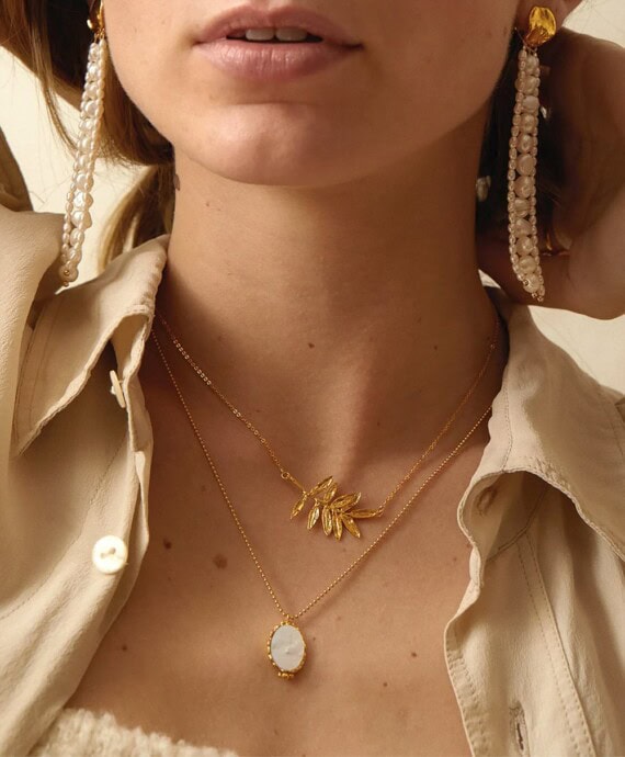 Collier DIMOS - feuille d'olivier