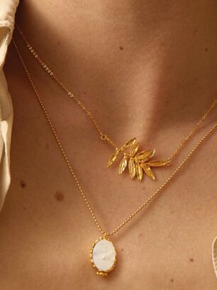Collier DIMOS - feuille d'olivier