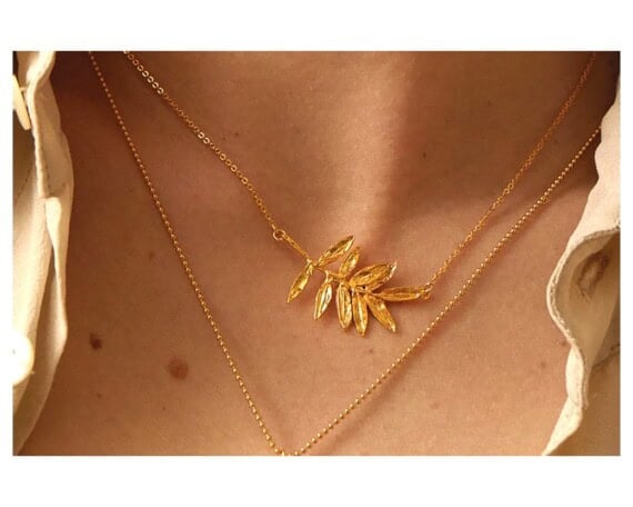 Collier DIMOS - feuille d'olivier
