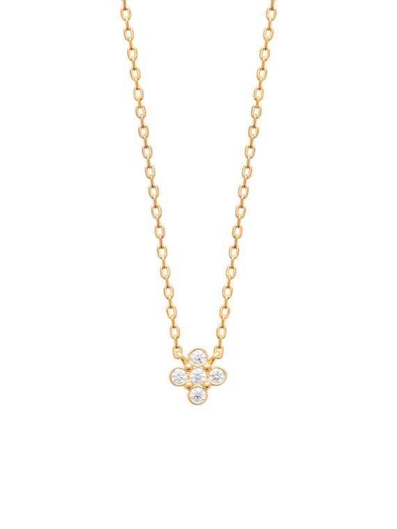Collier fleur Adélie en plaqué or et brillants