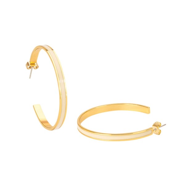 Créoles bangle blanc sable